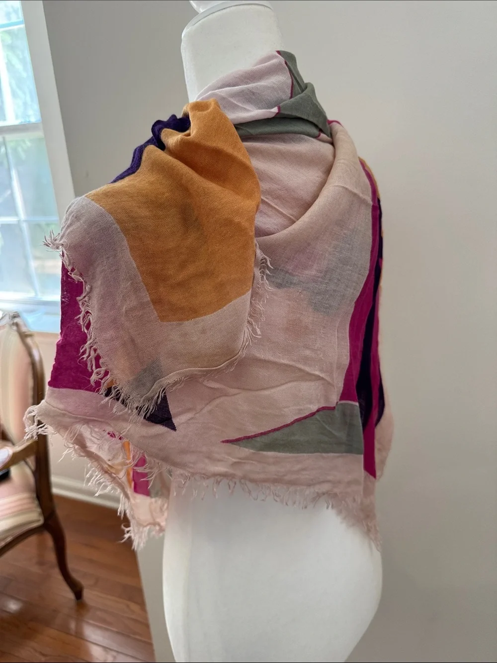Levi's Bold Abstract Colorblock Scarf - Pink, Purple, Mustard, Olive